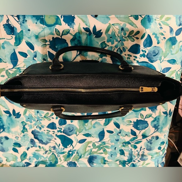 Coach Purse! Full size! Lots of pockets! Gorgeous black with gold grommet detail - Picture 2 of 5